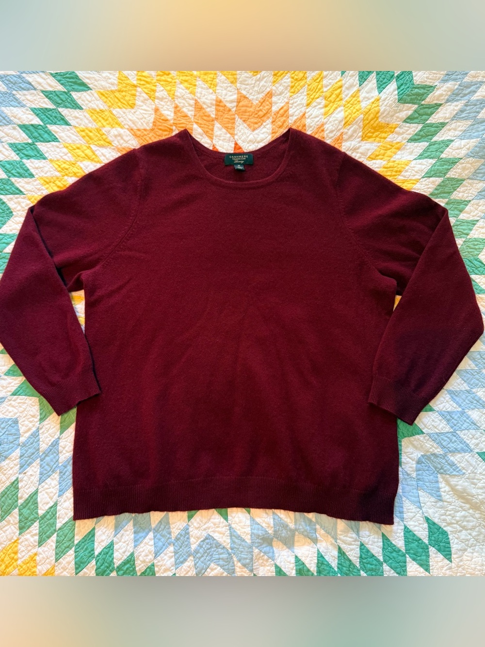 Charter Club 100% Cashmere Luxury Sweater - Burgundy - 3X